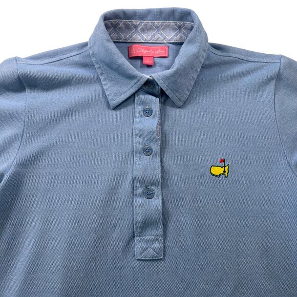Magnolia Lane Masters Golf Pique Polo Shirt in Blue Size Small - Picture 1 of 9